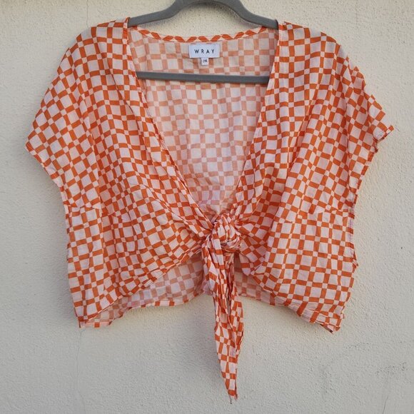 5/$100 SALE - WRAY Knot Top Sunset Basket Check - Picture 2 of 8